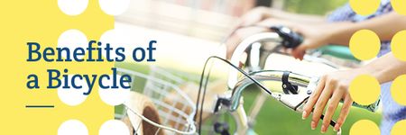 Ontwerpsjabloon van Email header van Benefits of a bicycle