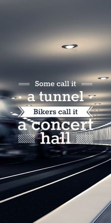 Designvorlage Bikers Riding in Road Tunnel für Graphic