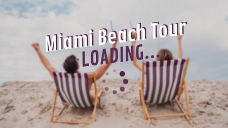 Travel Tour Ad Coupe em Chaise Lounge na praia Full HD video Modelo de Design