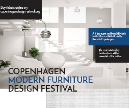 Plantilla de diseño de Copenhagen modern furniture design festival Medium Rectangle 