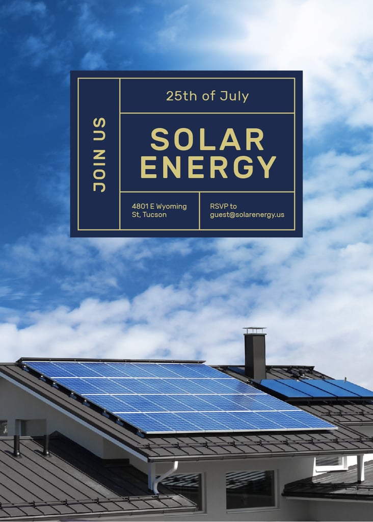 Designvorlage Solar Panels on Roof für Invitation