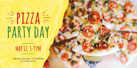 Pizza Party Day poster Image Design Template