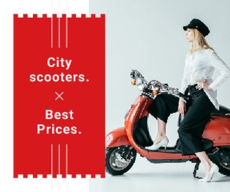 Ontwerpsjabloon van Medium Rectangle van Beste prijsaanbieding voor stadsscooters