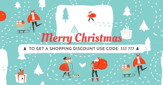 Designvorlage Merry Christmas Holiday Sale für Facebook AD