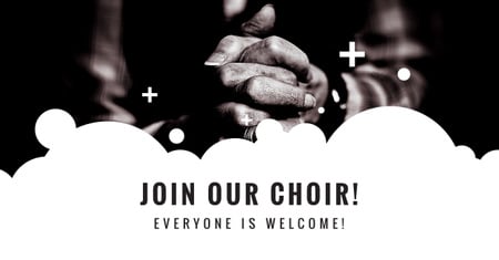 convite ao coro da igreja com oração Facebook AD Modelo de Design