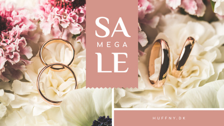 Wedding Offer Rings on Flower FB event cover Design Template