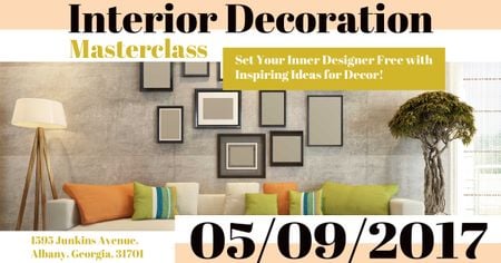 Interior decoration masterclass with Modern Room Facebook AD tervezősablon