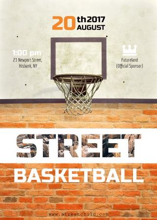 Plantilla de diseño de Basketball net on street court Flayer 