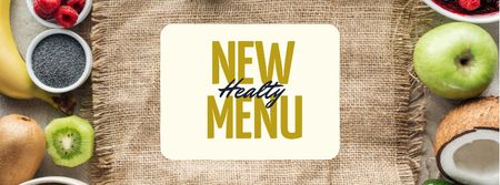 Healthy menu offer with fresh Fruits and Vegetables Facebook cover Design Template