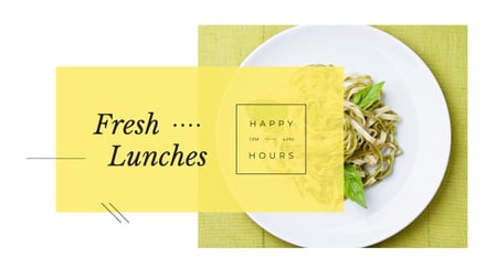 Lunch Menu with Cooked Italian Pasta Youtube Design Template