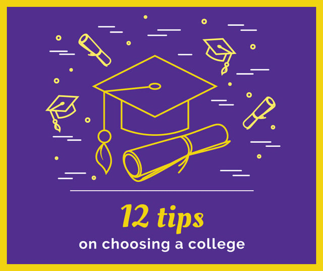 Plantilla de diseño de Choosing college tips with Graduation Cap Facebook 