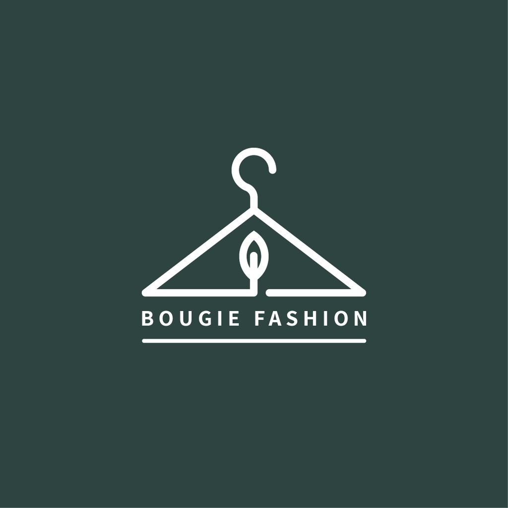Fashion Ad with Clothes Hanger in Green Logo – шаблон для дизайну