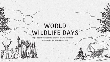 Designvorlage World Wildlife Day Event Announcement with Nature Drawing für Youtube