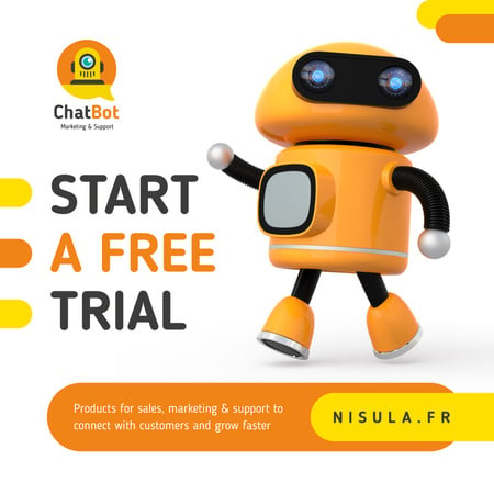 Innovatív Android robot narancssárga Instagram tervezősablon