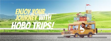 Template di design Happy family travelling by car Facebook Video cover