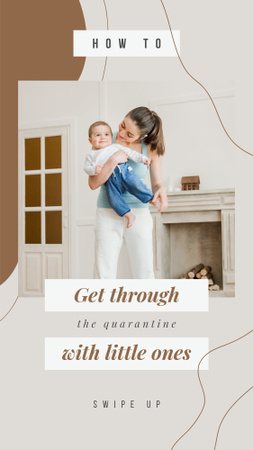 Happy mother with little Child at Home Instagram Story Design Template