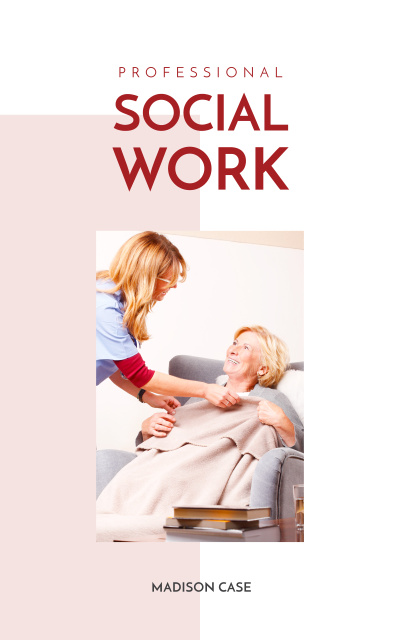Social Work Nurse Caring About Patient Book Cover – шаблон для дизайна
