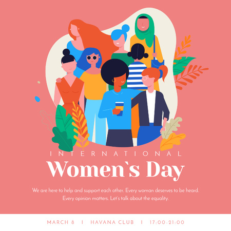 Diverse and supportive women Animated Post Modelo de Design