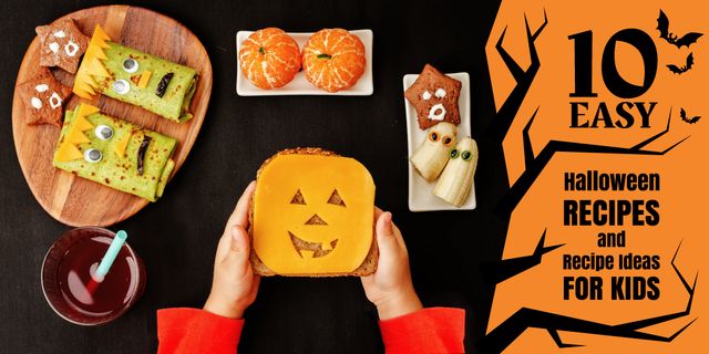 Plantilla de diseño de Halloween recipes and ideas for kids poster Image 