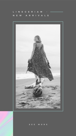 Plantilla de diseño de New Fashion Collection Ad with barefoot Girl Instagram Story 