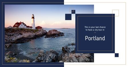 Template di design Portland city lighthouse Facebook AD