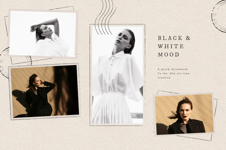 Woman in stylish Clothes Mood Board – шаблон для дизайну