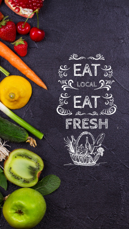 Local Food Vegetables and Fruits Instagram Story tervezősablon