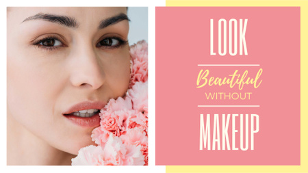 Beauty Inspiration Young Girl without makeup FB event cover Design Template
