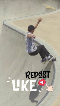Young Man Riding Skateboard TikTok Video Design Template