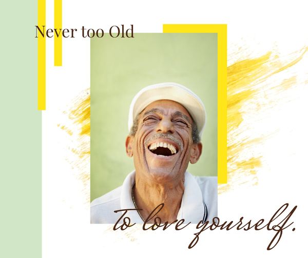 Happiness Quote Laughing Old Man
