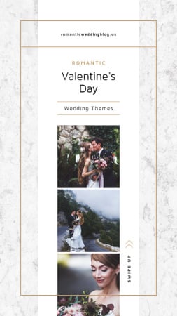 Valentines Day Card with Romantic Newlyweds Instagram Story Modelo de Design