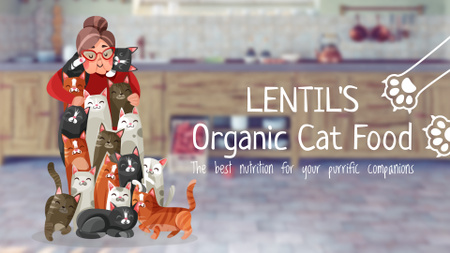 Template di design Cat Food Offer Old Lady with Bunch of Cats Full HD video