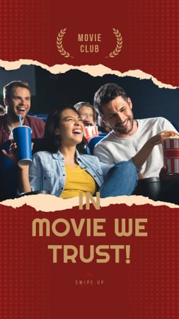 People watching cinema and laughing Instagram Story Design Template