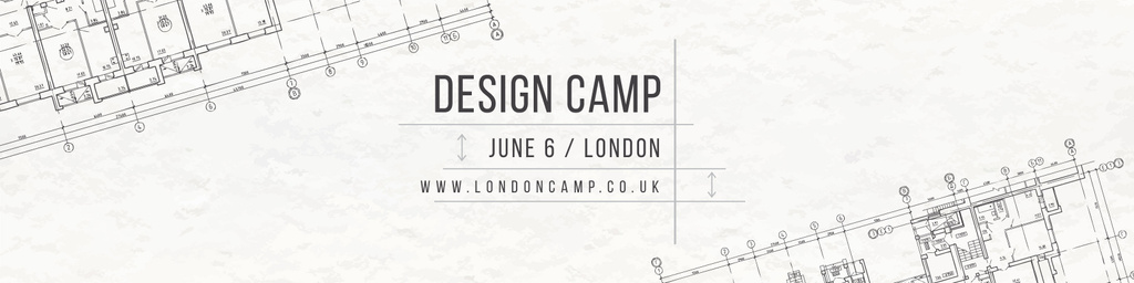 Ontwerpsjabloon van Twitter van Design camp Ad with Blueprints