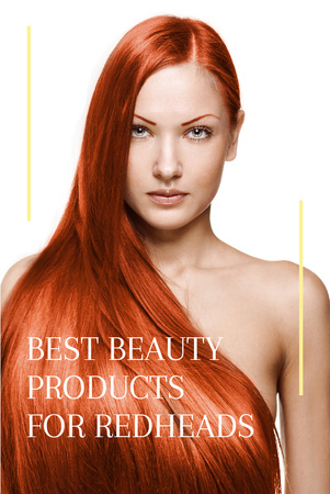 Platilla de diseño Best beauty products for redheads Pinterest