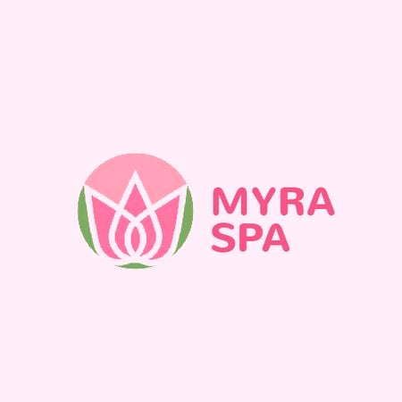 Spa Center Ad with Lotus Flower Animated Logo Design Template