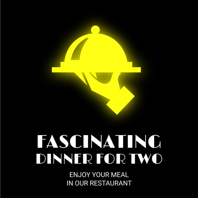 Neon Restaurant Signboard Animated Post – шаблон для дизайна