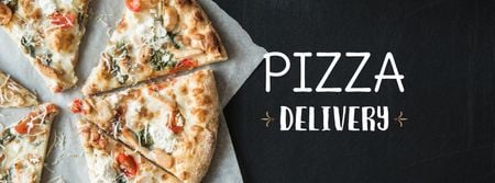 Plantilla de diseño de Pizzeria Offer Hot Pizza Pieces Facebook cover 