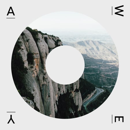Designvorlage malerische berge anzeigen für Album Cover