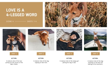 Owner Girl with Funny Dog Storyboard – шаблон для дизайну