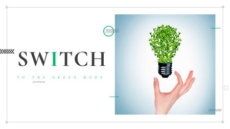 Eco Light Bulb with Leaves Title Design Template