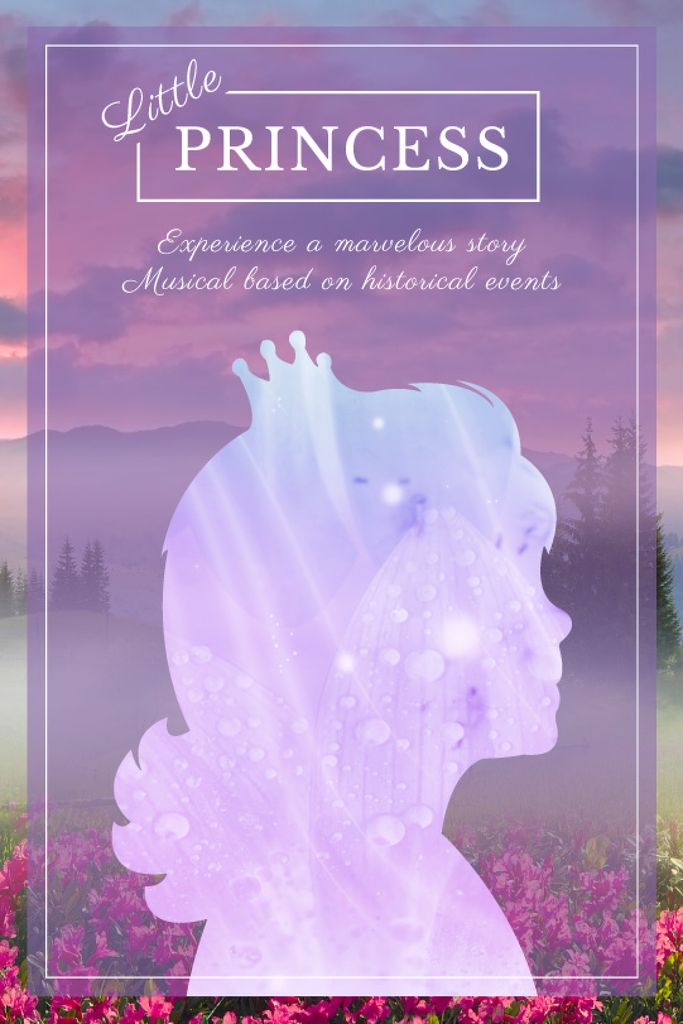 Fairy Tale cover with Princess silhouette Tumblr tervezősablon