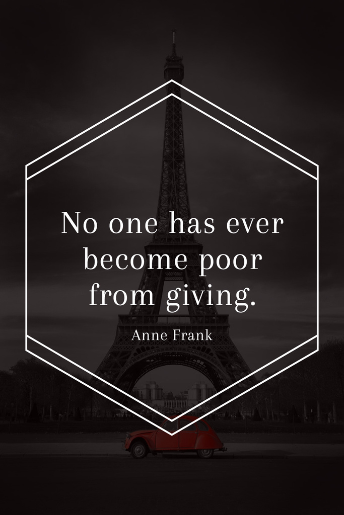 Charity Quote on Eiffel Tower view Tumblr – шаблон для дизайна