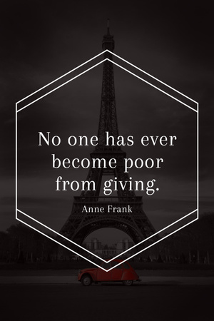 Charity Quote on Eiffel Tower view Tumblr Design Template