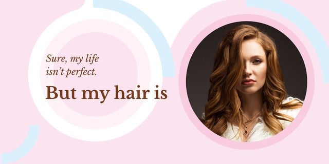 Young redhead woman Image Design Template