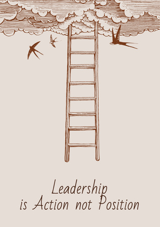 Leadership is action not position Citation Poster Modelo de Design