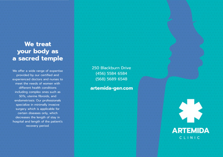 Clinic Ad with Women's Silhouettes Brochure Design Template