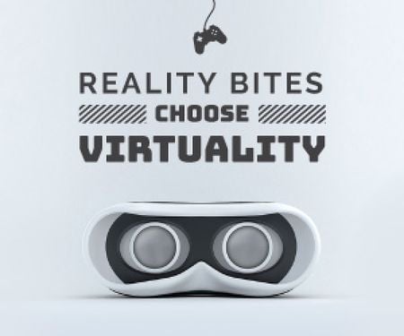 Virtual Reality Glasses in White Medium Rectangle tervezősablon