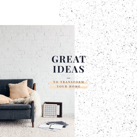 Cozy interior in light colors Instagram Design Template