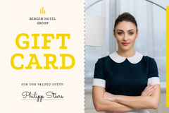 Hotel Card with Confident Professional Maid